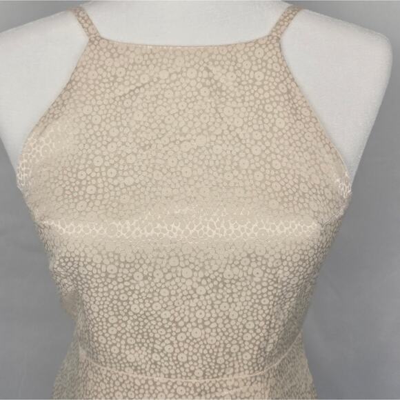 Stone Cold Fox Silk Mini Dress Size 1 White Leopard Jacquard w/ Ruffle Hem - Picture 5 of 7